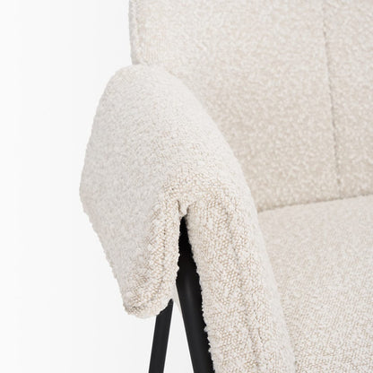 Mercana - Brently Dining Chair w/ Cream Boucle Fabric & Matte Black Metal Legs (Set of 2) - 70250 view 8
