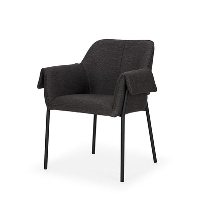 Mercana - Brently Dining Chair w/ Gray Fabric & Matte Black Metal Legs (Set of 2) - 70249 view 1