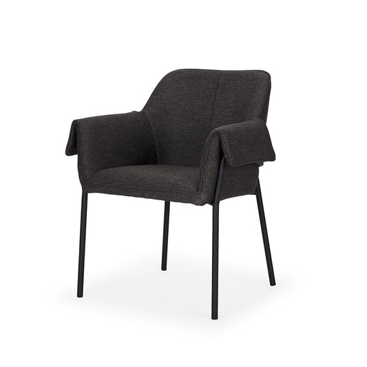 Mercana - Brently Dining Chair w/ Gray Fabric & Matte Black Metal Legs (Set of 2) - 70249 view 1