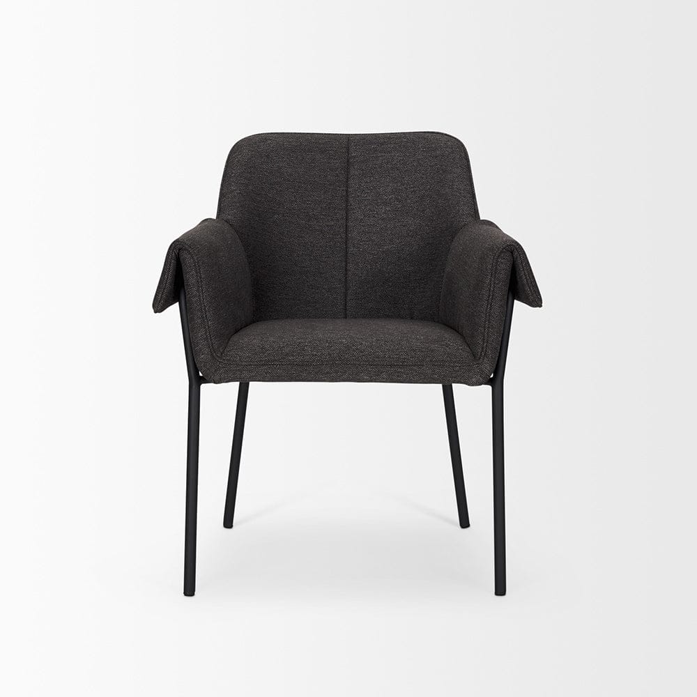 Mercana - Brently Dining Chair w/ Gray Fabric & Matte Black Metal Legs (Set of 2) - 70249 view 2