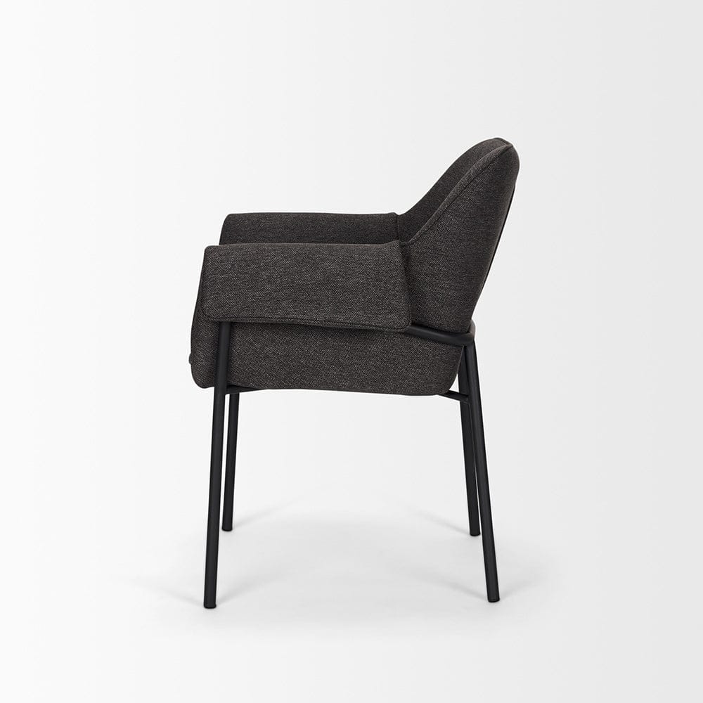 Mercana - Brently Dining Chair w/ Gray Fabric & Matte Black Metal Legs (Set of 2) - 70249 view 3
