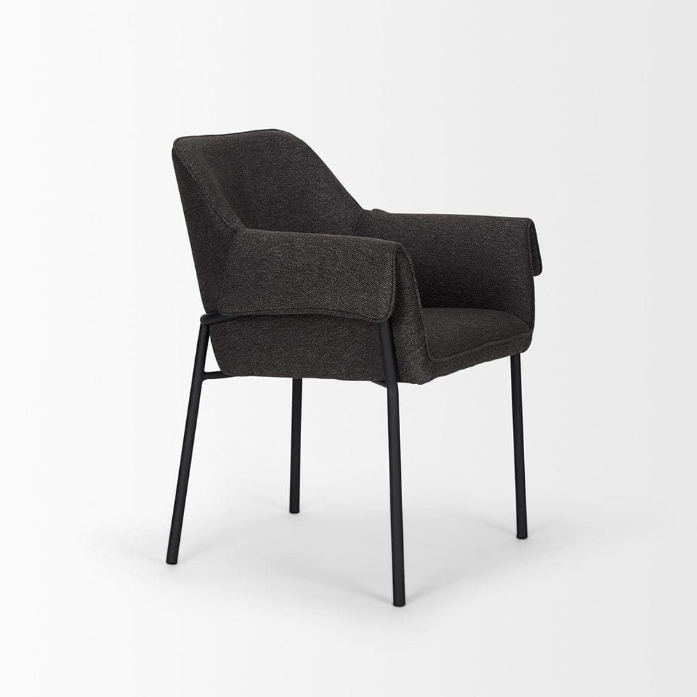Mercana - Brently Dining Chair w/ Gray Fabric & Matte Black Metal Legs (Set of 2) - 70249 view 6