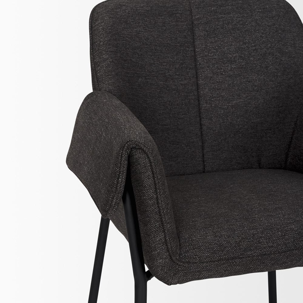 Mercana - Brently Dining Chair w/ Gray Fabric & Matte Black Metal Legs (Set of 2) - 70249 view 8