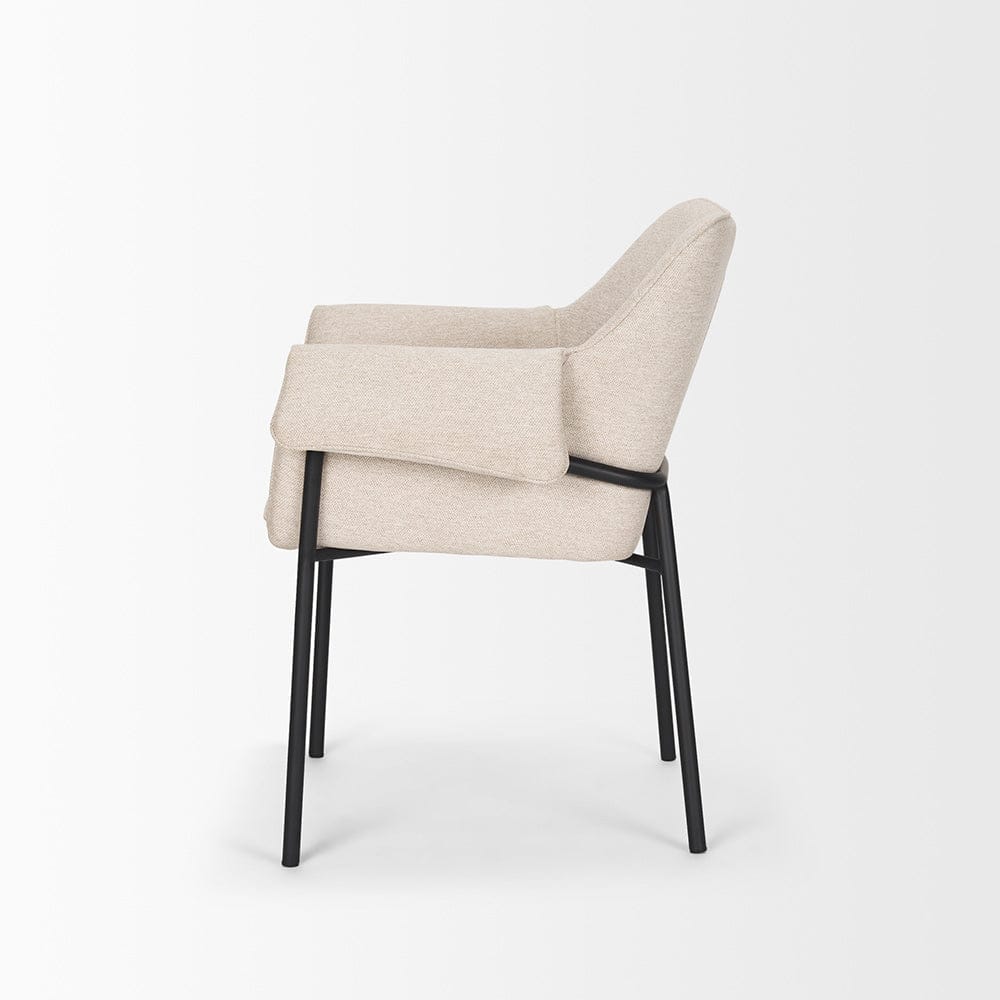Mercana - Brently Dining Chair w/ Oatmeal Fabric & Matte Black Metal Legs (Set of 2) - 70248 view 3