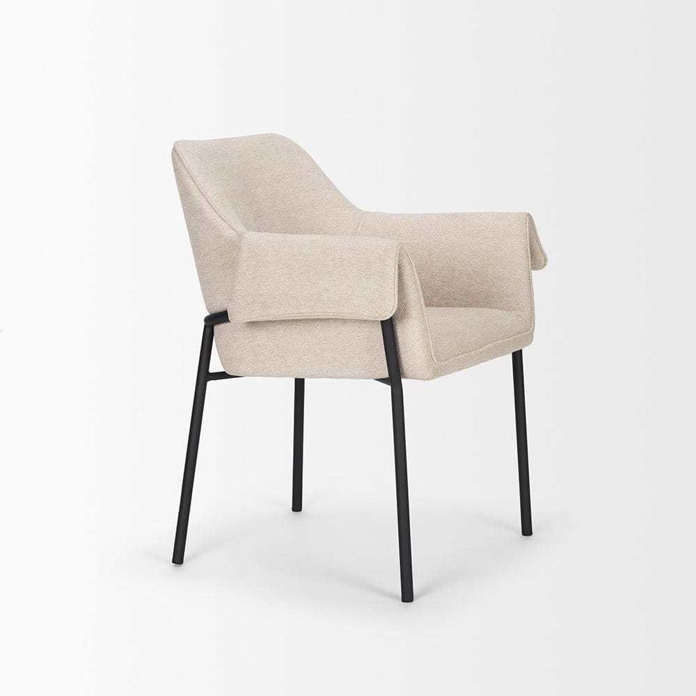 Mercana - Brently Dining Chair w/ Oatmeal Fabric & Matte Black Metal Legs (Set of 2) - 70248 view 6