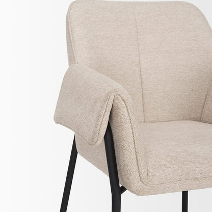 Mercana - Brently Dining Chair w/ Oatmeal Fabric & Matte Black Metal Legs (Set of 2) - 70248 view 8