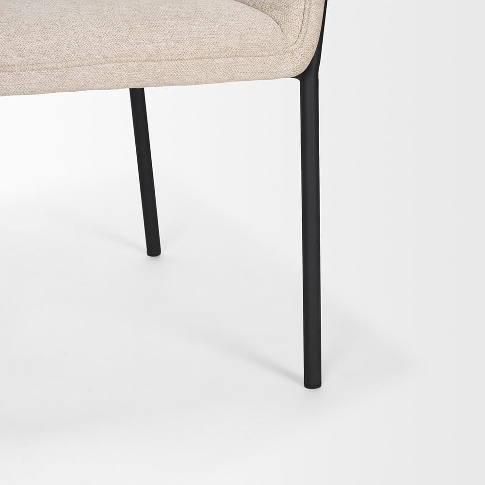 Mercana - Brently Dining Chair w/ Oatmeal Fabric & Matte Black Metal Legs (Set of 2) - 70248 view 9