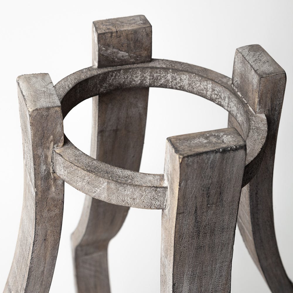 Mercana - Brillion Large Rustic Wood Metal Table Candle Holder - 53143_CLOSEOUT view 7