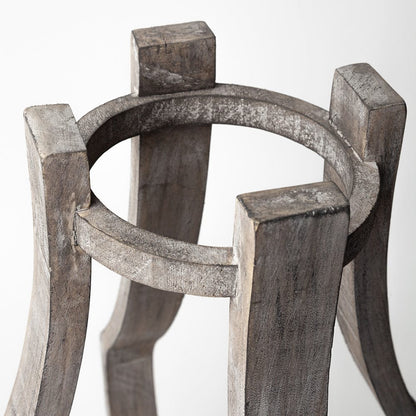 Mercana - Brillion Large Rustic Wood Metal Table Candle Holder - 53143_CLOSEOUT view 7