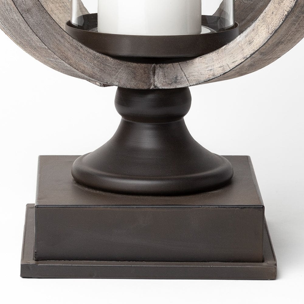 Mercana - Brillion Large Rustic Wood Metal Table Candle Holder - 53143_CLOSEOUT view 11