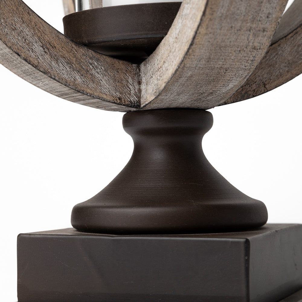 Mercana - Brillion Small Rustic Wood Metal Table Candle Holder - 53142_CLOSEOUT view 10