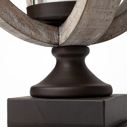 Mercana - Brillion Small Rustic Wood Metal Table Candle Holder - 53142_CLOSEOUT view 10