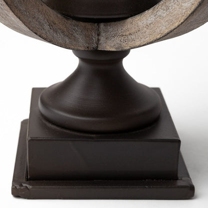 Mercana - Brillion Small Rustic Wood Metal Table Candle Holder - 53142_CLOSEOUT view 11