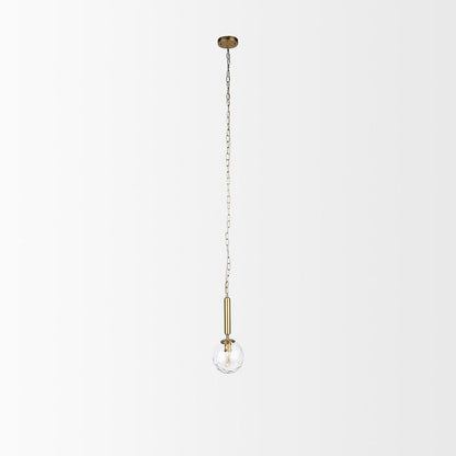 Mercana - Britton Gold Metal w/ Clear Glass Globe 1-Light Pendant Light - 70471 view 2