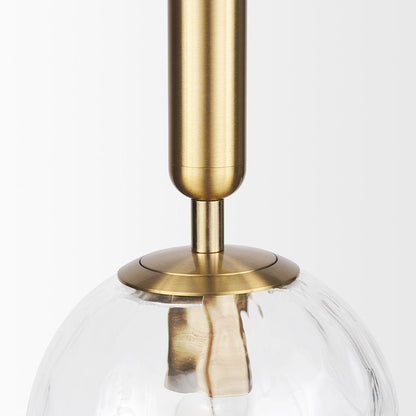 Mercana - Britton Gold Metal w/ Clear Glass Globe 1-Light Pendant Light - 70471 view 6
