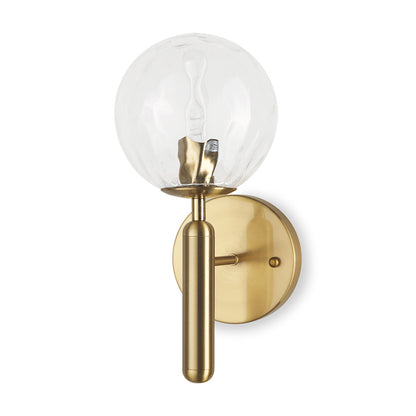Mercana - Britton Gold Metal w/ Clear Glass Globe 1-Light Wall Sconce - 70472 view 1