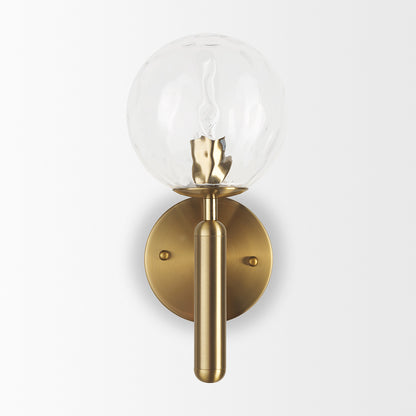 Mercana - Britton Gold Metal w/ Clear Glass Globe 1-Light Wall Sconce - 70472 view 2