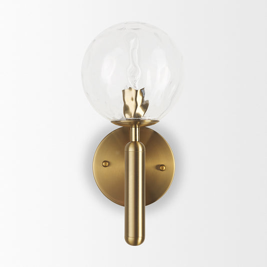 Mercana - Britton Gold Metal w/ Clear Glass Globe 1-Light Wall Sconce - 70472 view 2