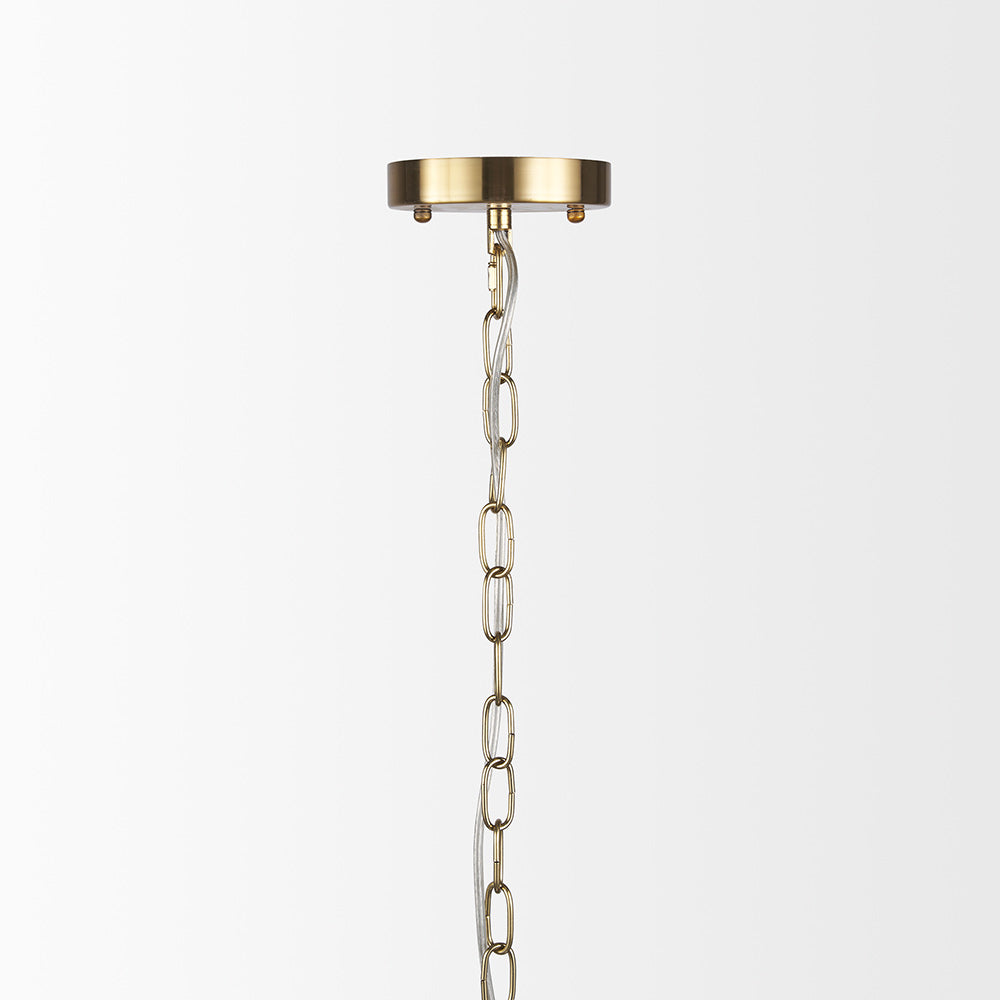 Mercana - Britton Gold Metal w/ Clear Glass Globes 6-Light Chandelier - 70473 view 6