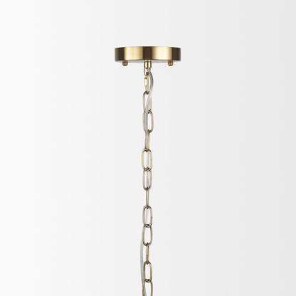 Mercana - Britton Gold Metal w/ Clear Glass Globes 6-Light Chandelier - 70473 view 6