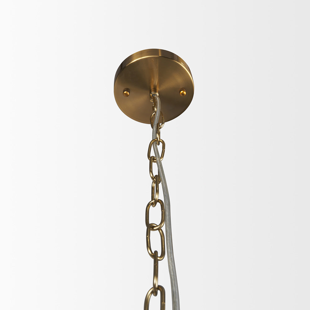 Mercana - Britton Gold Metal w/ Clear Glass Globes 6-Light Chandelier - 70473 view 7