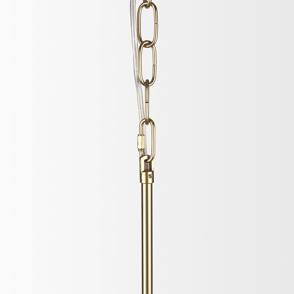 Mercana - Britton Gold Metal w/ Clear Glass Globes 6-Light Chandelier - 70473 view 8