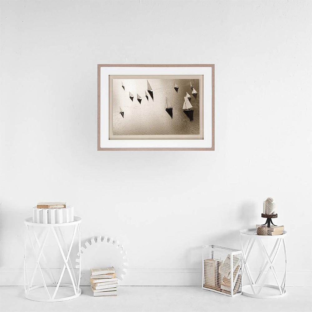 Mercana - Broads Regatta, Island Yachts by Ben Wood Hand Embelished Framed Art Print Matted under Glass - 9721 view 4