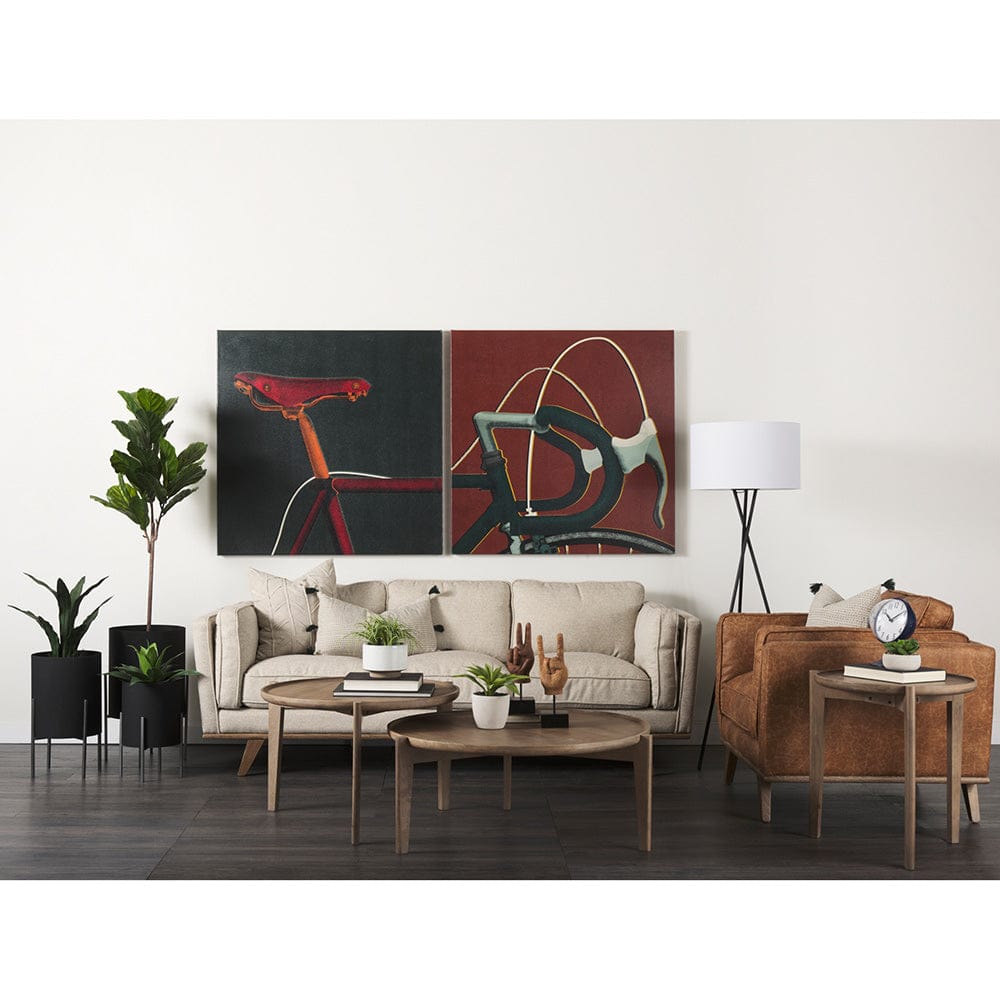 Mercana - Brooks 41.7L x 34.8W x 33.5H Cognac Brown Faux Leather Chair W/ Medium Brown Wooden Legs - 69616 view 14