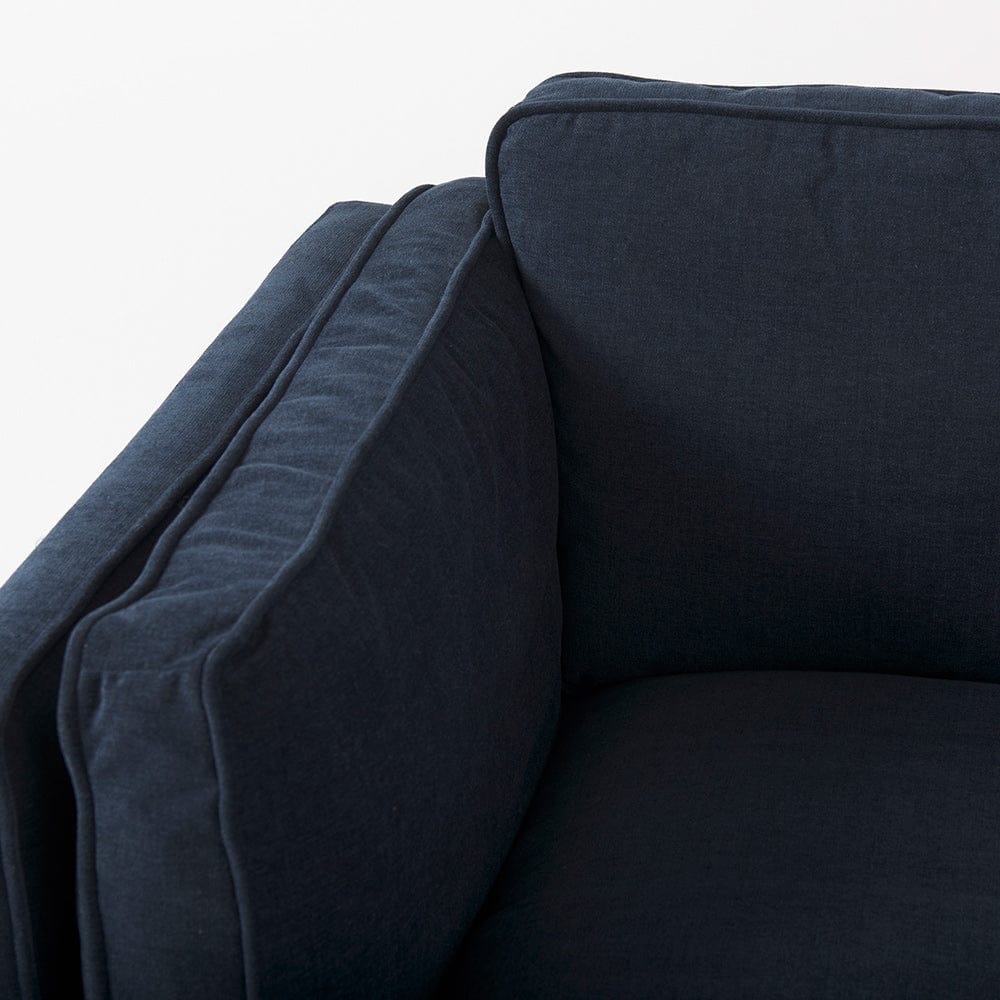 Mercana - Brooks 41.7L x 34.8W x 33.5H Navy Blue Fabric Chair W/ Medium Brown Wooden Legs - 69618_CLOSEOUT view 8