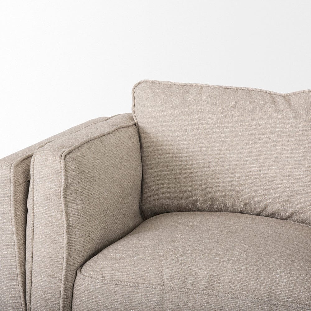 Mercana - Brooks 90.2L x 34.8W x 33.5H Cream Fabric Three Seater Sofa W/ Medium Brown Wooden Legs - 69620 view 7