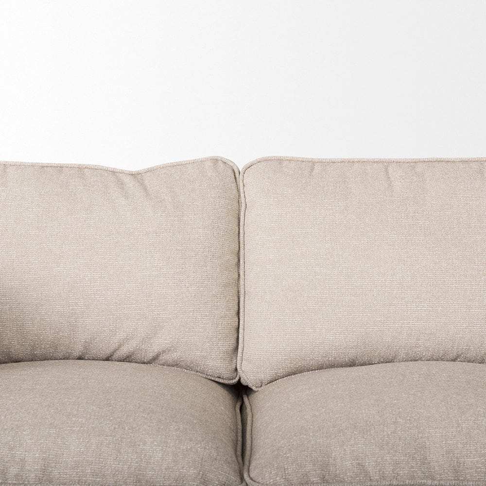 Mercana - Brooks 90.2L x 34.8W x 33.5H Cream Fabric Three Seater Sofa W/ Medium Brown Wooden Legs - 69620 view 8