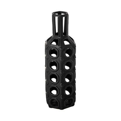 Mercana - Brunel Large Black Drum-Shaped Ceramic Vase - 68785_CLOSEOUT view 1