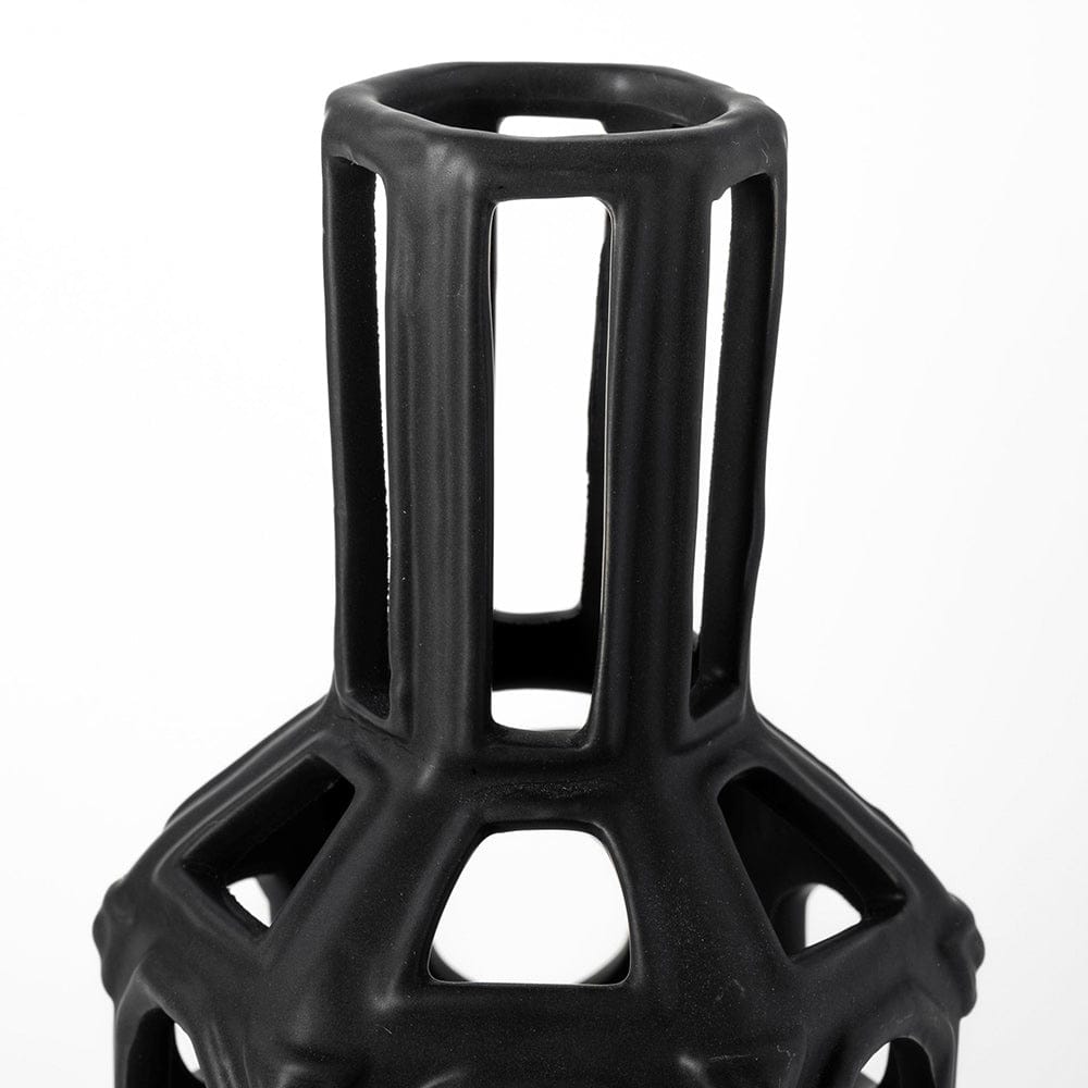 Mercana - Brunel Large Black Drum-Shaped Ceramic Vase - 68785_CLOSEOUT view 6