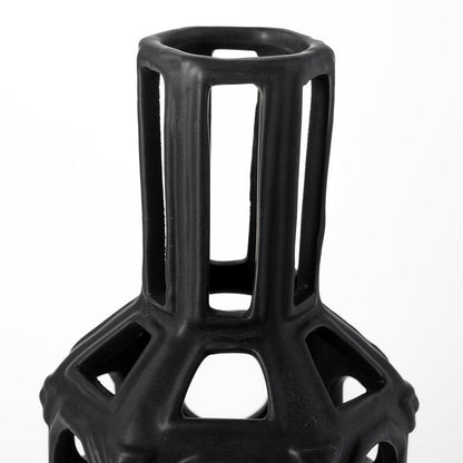 Mercana - Brunel Large Black Drum-Shaped Ceramic Vase - 68785_CLOSEOUT view 6