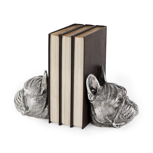Mercana - Bruno 5L x 5W Silver American Bulldog Bookends (Set of 2) - 68925 view 1