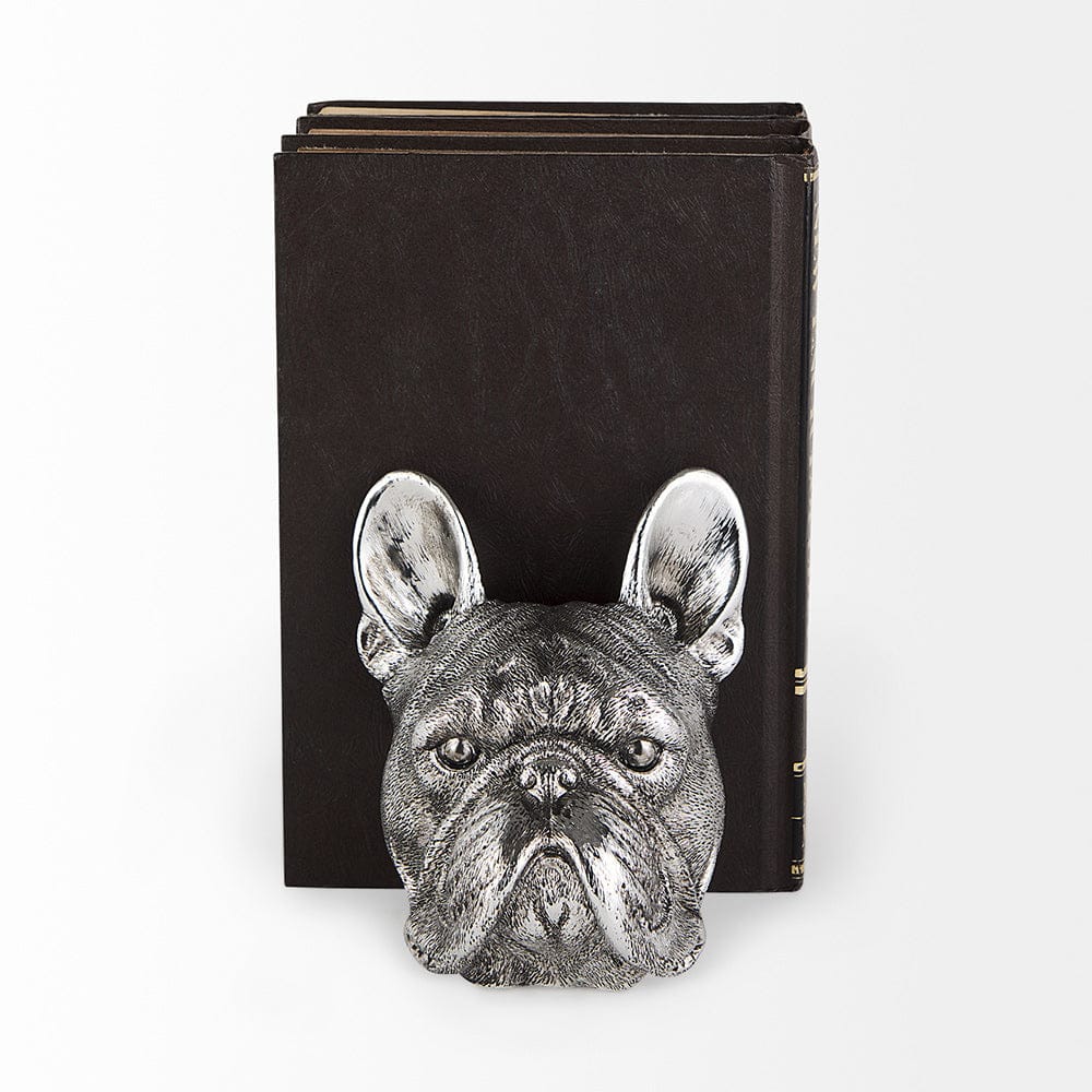 Mercana - Bruno 5L x 5W Silver American Bulldog Bookends (Set of 2) - 68925 view 2