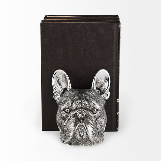 Mercana - Bruno 5L x 5W Silver American Bulldog Bookends (Set of 2) - 68925 view 2