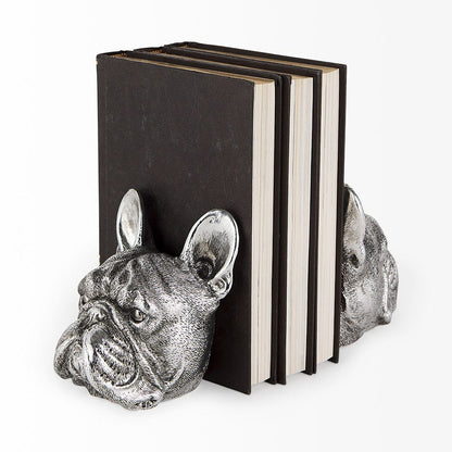 Mercana - Bruno 5L x 5W Silver American Bulldog Bookends (Set of 2) - 68925 view 3
