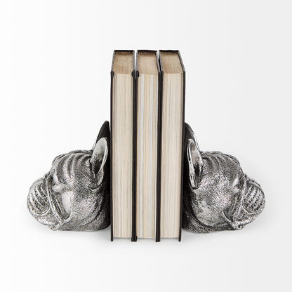 Mercana - Bruno 5L x 5W Silver American Bulldog Bookends (Set of 2) - 68925 view 4
