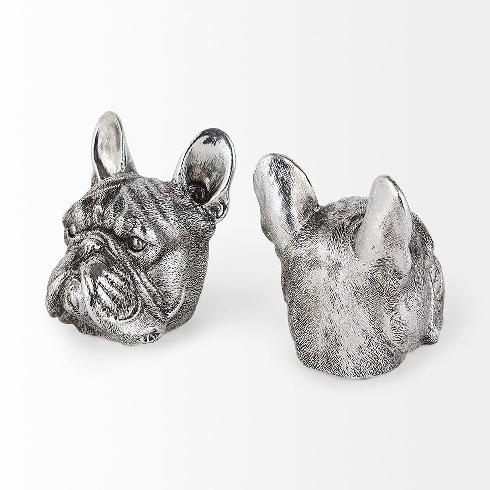 Mercana - Bruno 5L x 5W Silver American Bulldog Bookends (Set of 2) - 68925 view 5