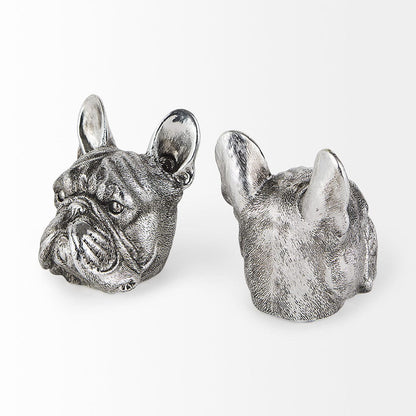 Mercana - Bruno 5L x 5W Silver American Bulldog Bookends (Set of 2) - 68925 view 5