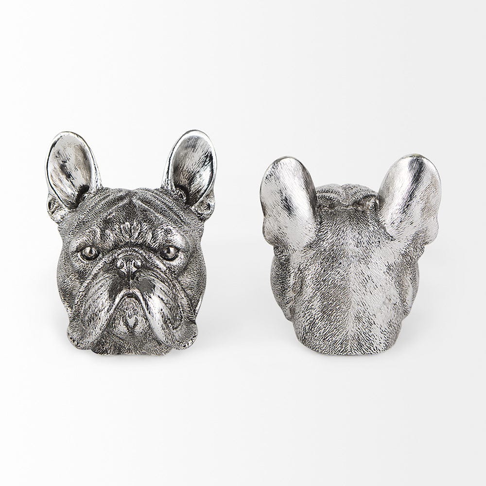 Mercana - Bruno 5L x 5W Silver American Bulldog Bookends (Set of 2) - 68925 view 6