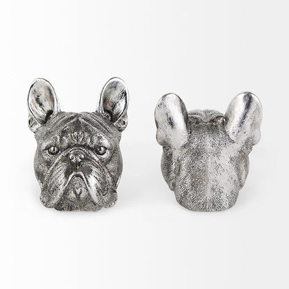 Mercana - Bruno 5L x 5W Silver American Bulldog Bookends (Set of 2) - 68925 view 6