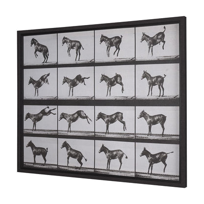 Mercana - Bucking and Kicking by Eadweard Muybridge Hand Embellished Framed Art Print Matted under Glass - 15301 view 2