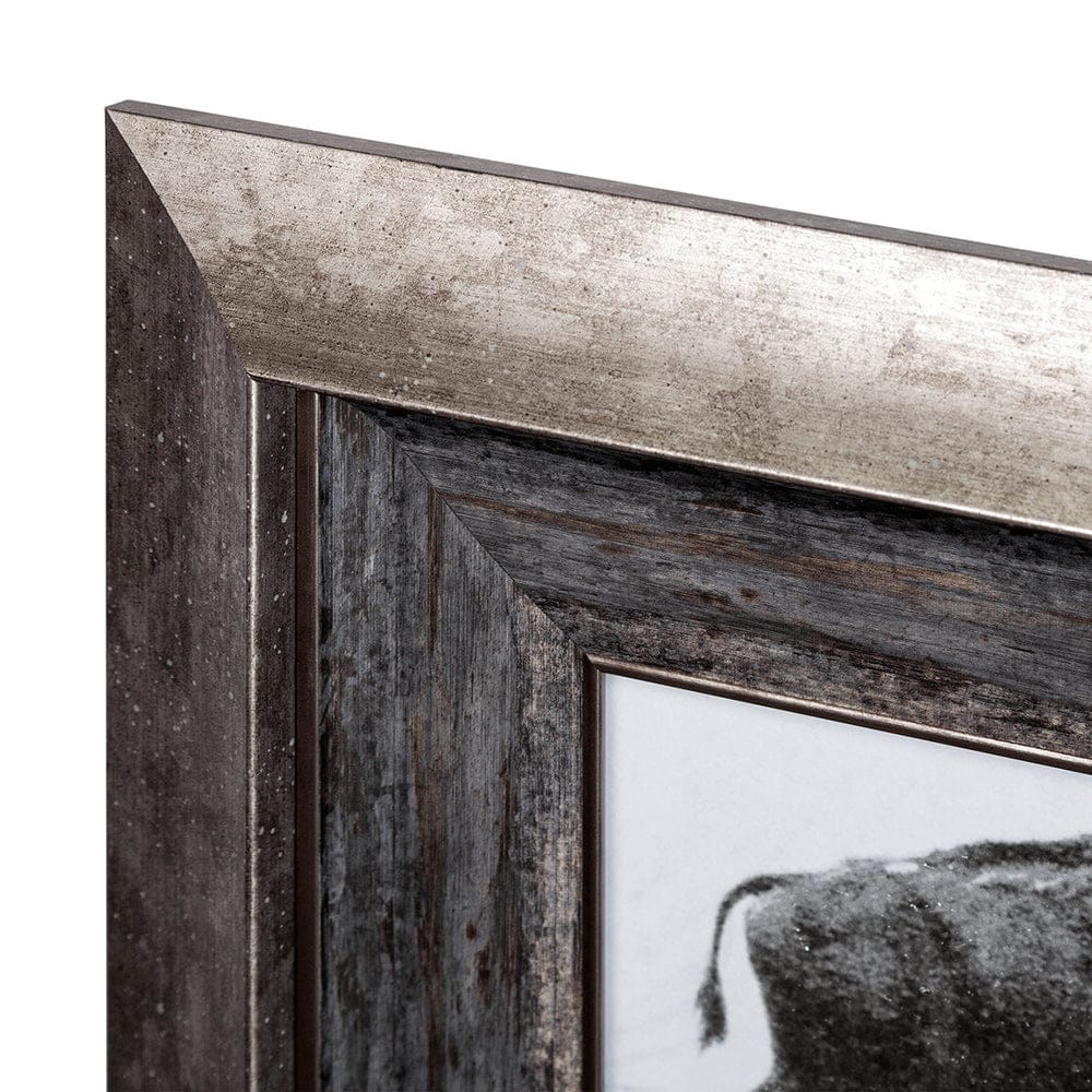 Mercana - Buffalo Walking by Eadweard Muybridge Hand Embellished Textured Framed Art Print Matted under Glass - 13683 view 4