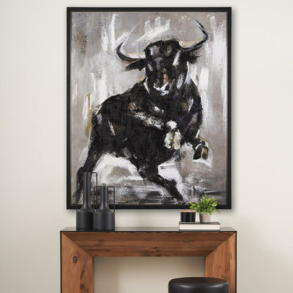 Mercana - Bull by Mercana Studio a Hand Embellished Textured Framed Canvas - 102579-FL view 8
