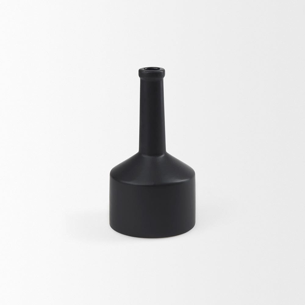 Mercana - Burton 10.8H Small Matte Black Ceramic Jug Vase - 69985 view 2