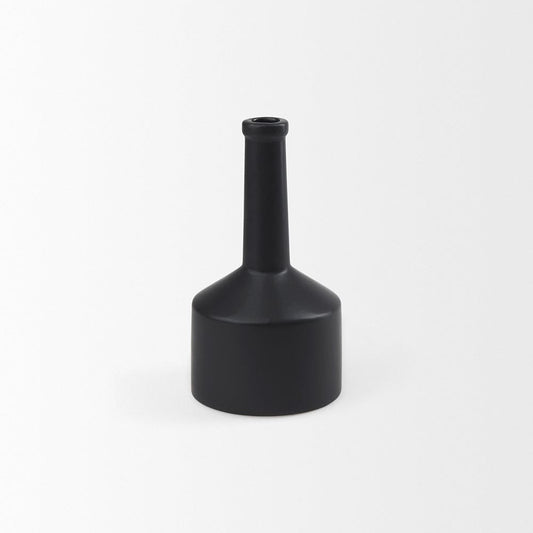 Mercana - Burton 10.8H Small Matte Black Ceramic Jug Vase - 69985 view 2