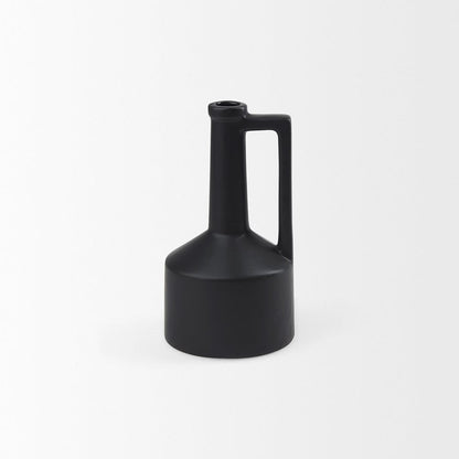 Mercana - Burton 10.8H Small Matte Black Ceramic Jug Vase - 69985 view 3
