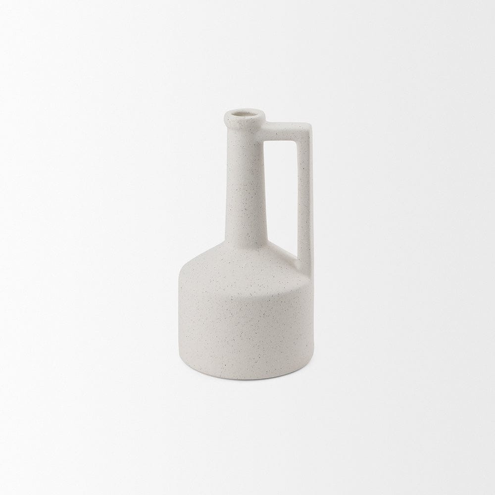 Mercana - Burton 10.8H Small White Ceramic Jug Vase - 69982 view 3
